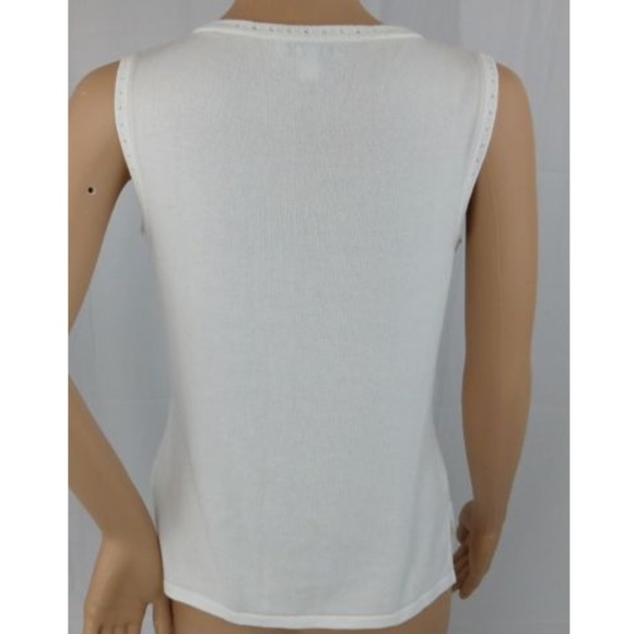 St. John Sport Small White V Neck Tank Top - Picture 4 of 6